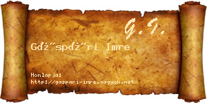 Gáspári Imre névjegykártya
